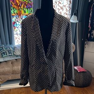 New York & Company Black and White Polka Dot Blazer